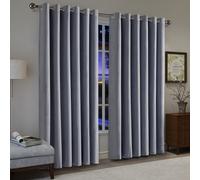 (90x90inch, Grey) 100% Blackout Linen Curtains 185GSM Triple Layer Technology