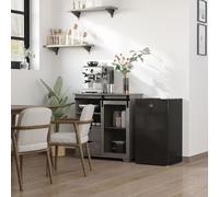 91L Freestanding Under Counter Fridge with Reversible Door Black - Black - Homcom