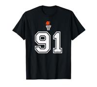 91 Number Basketball Style Vintage White T-Shirt