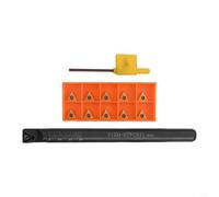 91° Right-Hand for CNC Internal Turning Tool Holder S12M-STFCR11, 12mm Shank × 150mm Length, Compatible with TCMT110204 Carbide Inserts (10 pcs), Ca