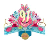 91 Today Happy 91st Birthday Pop-Up Greeting Card Love Kate's Pop Up Cards Her Design POP236MC91