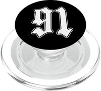#91 White Number 91 Latino Sports Fan Team Cholo Easy PopSockets PopGrip for MagSafe