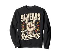91 Years Still Rocking 91st Birthday Funny 91 Birthday Sweatshirt