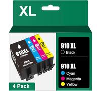 910XL 910 Ink Cartridges Combo Pack Replacement for HP 8020 910 XL 910XL Multipack Work for Office Jet Pro 8020 8025 8028 8010 Printer, Black and Color 4 Pack
