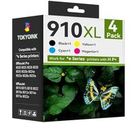 910XL Replacement for HP 910XL Ink Cartridges for HP Printers HP910 HP910XL 910 Ink Work for Office Jet Pro 8010 8010e 8015e 8020 8020e 8022e 8025 8025e 8028e 8030 8035e Black and Color - 4 Pack