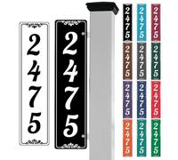 911 Address Sign Custom Reflective Address Plaque Vertical House Numbers Reflective Mailbox Numbers Aluminum Address Sign for Houses Outside Driveway Yard Post