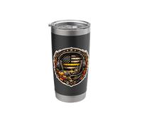 911 Dispatcher First Responder Thin Yellow Line Flag Fall Stainless Steel Insulated Tumbler