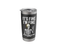 911 Dispatcher Skeleton Funny Emergency Dispatch Stainless Steel Insulated Tumbler