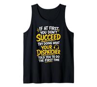 911 Dispatcher Thin Gold Line First Responders Tank Top