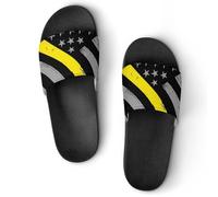 911 Dispatcher Thin Gold Line Flag Women's House Slippers for Men Shower Slides Bathroom Shoes Sandals 38 (240mm)