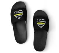 911 Dispatcher Thin Gold Line Women's House Slippers for Men Shower Slides Bathroom Shoes Sandals 43 (265mm)