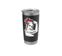 911 Dispatcher Thin Gold Yellow Line Rosie The Riveter 911 Stainless Steel Insulated Tumbler