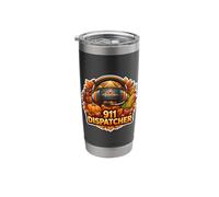 911 Emergency Dispatcher First Responder Autumn Fall Pumpkin Stainless Steel Insulated Tumbler