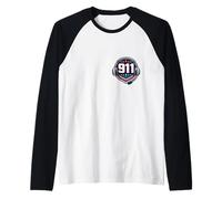 911 Emergency Dispatcher First Responder Headset Head Set Raglan Baseball Tee