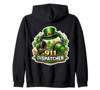 911 Emergency Dispatcher First Responder Saint Patricks Day Zip Hoodie