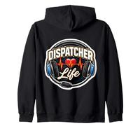 911 Emergency Dispatcher Life First Responder Heartbeat Fun Zip Hoodie