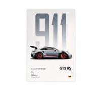 911 GT3 RS Car Poster Morden For Men - Trendy Super Car Wall Art For Boys Bedroom & Office Decor