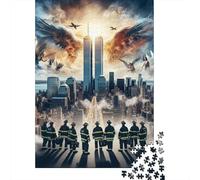911 Memorial1000 Piece Cardboard Jigsaw Puzzle Set Adults Fun Party Game Brain Training Indoor Leisure Activity Gift 52x38cm/1000pcs