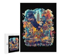 911 Remember U.S. Funny Wooden Puzzle with Storage Box Adults Vertical Jigsaw Puzzles Challenge Gift for Family Game