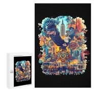 911 Remember U.S. Funny Wooden Puzzle with Storage Box Adults Vertical Jigsaw Puzzles Challenge Gift for Family Game