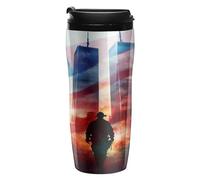 911 Tragedy Picture Coffee Tumbler Travel Mug Insulated Cute Tea Cup with Lid Reusable Cafe for Hot/Ice Drinks 350ml