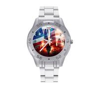 911 Tragedy Picture Vintage Wrist Watches Men's Classic Business Watch Casual Stainless Steel Band for Boyfriend Father