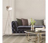 (9113 Silver Grey) Debona Fabric Touch Wallpaper Geometric Diamond
