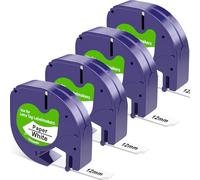 91200 Compatible with Dymo Letratag Refills Paper Tape Black on White