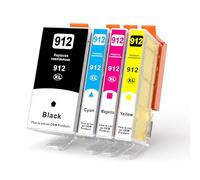 912XL Ink cartridges 4-Pack Replacement for HP 912XL Ink Cartridges Multipack 912 for HP OfficeJet 8010 8012 8014 8015 8017 OfficeJet Pro 8020 8024 8023 8025 (Black Cyan Magenta Yellow)