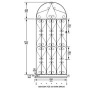 (914mm GAP X 1830mm High Galvanised) Regent Scroll Tall Garden Gates galvanised metal