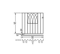 ABBEY Modern Garden Gates 838mm - 991mm GAP X 815mm HIGH Wrought Iron Metal gate (AB32 Modern Garden Gates 914mm GAP X 815mm HIGH)