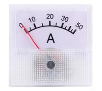 91C16 Analog DC Ammeter with Multiple Ranges 10A 20A 30A 50A for Current Measurement in Power Systems and Industrial Panels (50A)