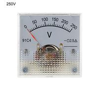 91C4 For Voltmeter Analog Panel Voltage Meter Mechanical Pointer Type 3/5/10/15/20/30/50/100/150/250V 10 Styles Digital Mechanical Ammeter Current Meter Detector Tester Protector Battery