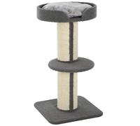 91cm Kitten Scratching Post for Indoor Cats | heavy base, two-tier design, middle posts, comfortable sleeping area