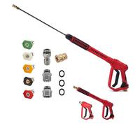 91cm Long Jet Wash Gun, High Pressure Washer Gun, Power Pressure Washer Lance with Extension Wand, 5 Nozzle Tips, M22 Fittings, Quick Connectors, for Cleaning Cars Windows Walls