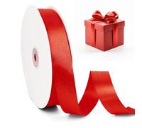 91M x 2.5cm Red Ribbons for Gift Wrapping,Satin Ribbon,Thick Red Ribbon,Red Satin Ribbon,Red Floristry Ribbon,Ribbon Cutting Ceremony,Christmas Ribbon Deco,for Crafting,Wedding Party Decration