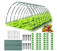 91pcs Garden Net Hoop Set, Flexible Fiberglass DIY Net Hoop with Reinforced Clips and Ground Spikes Gloves, Garden Planting Tunnel Net Hoop, Garden Bed Net Hoop for Raised Bed Outdoor Vegetables