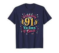 91st Birthday Gift: Celebrating Years of Sass T-Shirt, Men, Navy, 5XL