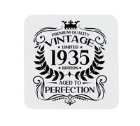 91st Birthday Gift for Men Vintage 1935 Aged to Perfection Printed Coaster Present for 91 Year Old Etched Printed Placemat (Printed Coaster)