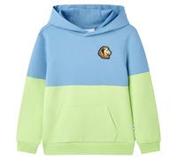 (92 (1.5-2y)) Kids' Hooded Sweatshirt Children's Pullover Hoodie Top Blue and Soft Yellow