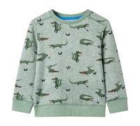 (92 (1.5-2y)) Kids' Sweatshirt Children Long Sleeves Pullover Top Light Khaki Melange 128