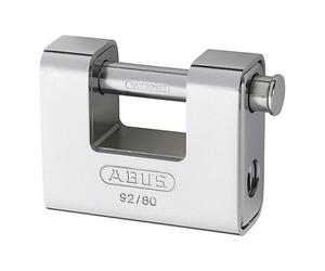 92/80 80mm Monoblock Brass Body Shutter Padlock Keyed 8522 - ABUS 20060