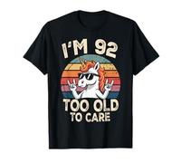 92 Birthday 92 Years Old Men 92nd Women Funny Unicorn Gag T-Shirt