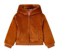 (92) Kids' Hooded Jacket Children Full Zipper Kids Winter Coat Faux Fur Cognac