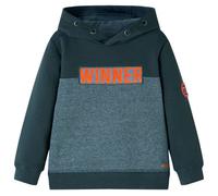 (92) Kids' Hooded Sweatshirt Children Pull Over Hoodie Winner Print Dark Green