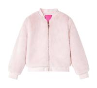(92) Kids' Jacket Long Sleeve Children's Coat Zip up Jacket Faux Fur Soft Pink