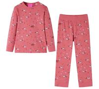 (92) Kids' Pyjamas with Long Sleeves Sleepwear PJs Winged Unicorn Print Old Pink