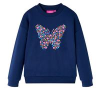 (92) Kids' Sweatshirt Long Sleeves Toddler Tops Pullover Top Butterfly Print Navy
