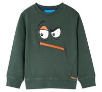 Kids'Sweatshirt Long Sleeves Toddler Tops Pullover Top Face Print Dark Green vi