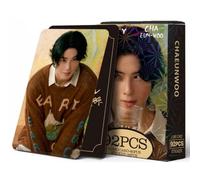 92 Korean stars bulletproof teenager 10Th BP SK TWICE peripheral photo cards double-sided LOMO cards (94209-Cha Eun Woo Car Silver Excellent)